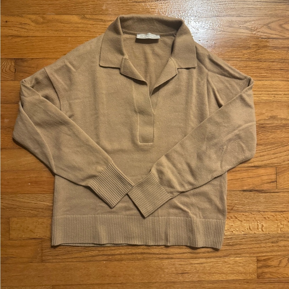 Everlane Women's V-Neck Sweater in Tan